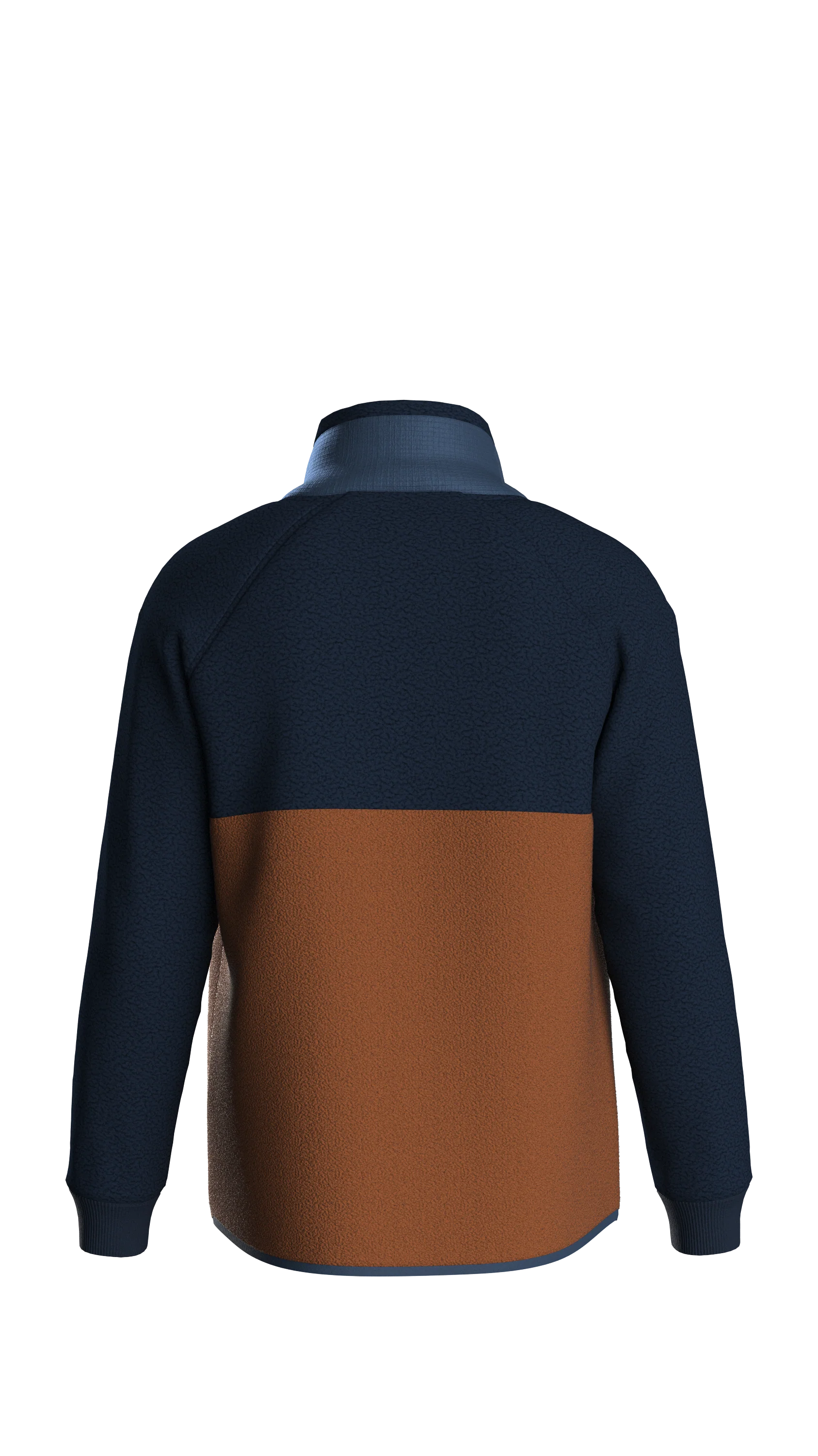 Woodland Hoodless Polar Fleece - Rich Navy/Sunset Orange - Image 13
