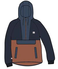 Woodland Hooded 1/2 Zip Polar Fleece - Baked Clay/Deep Navy - Image 10