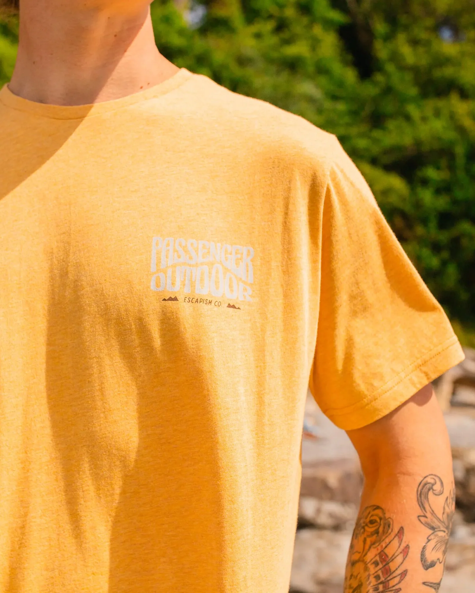 Yuca Organic Cotton T-Shirt - Dusty Ochre Marl - Image 5