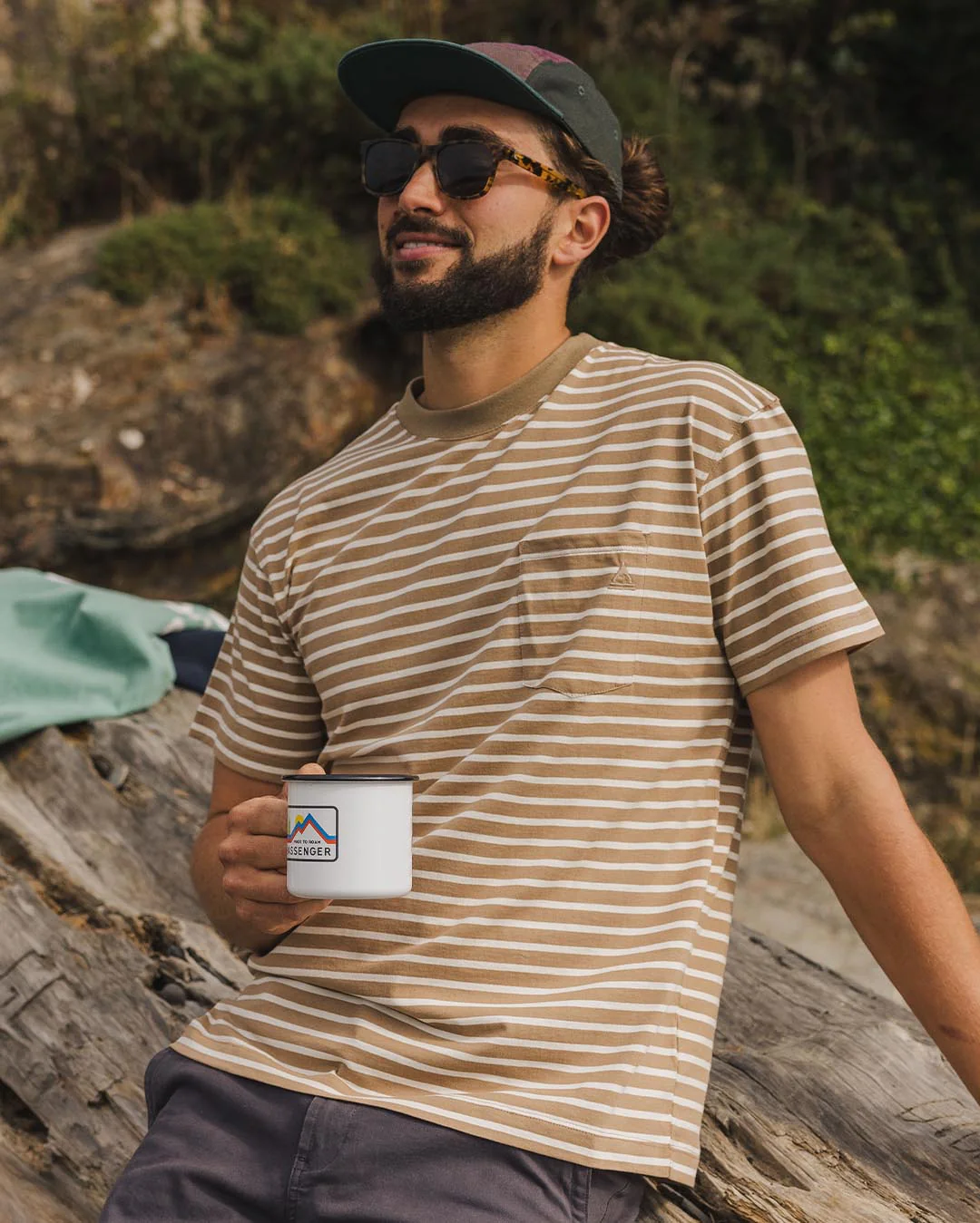 Zen Relaxed Fit T-Shirt - Toffee Stripe - Image 4